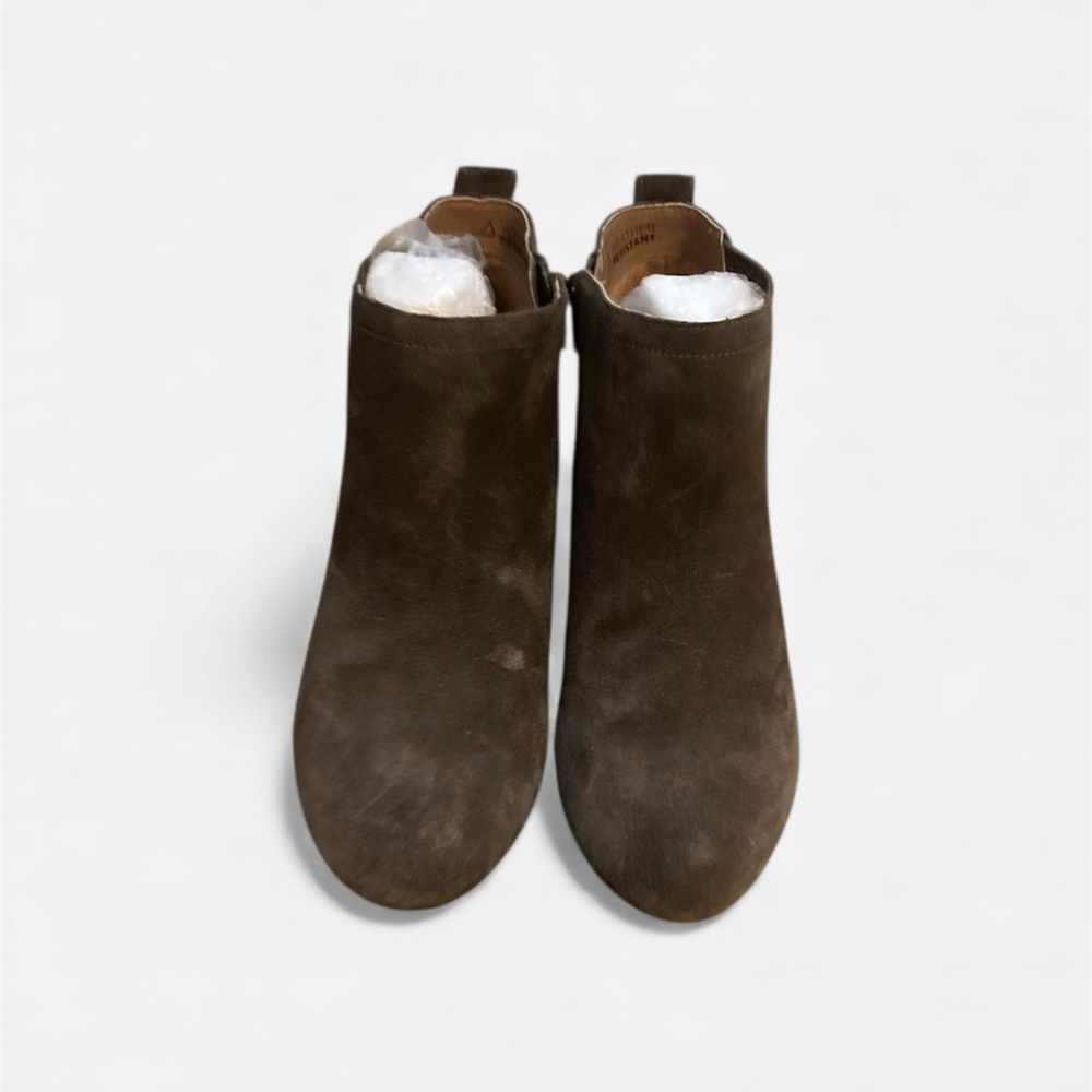 Vionic Brown Suede Wedge Ankle Boots
